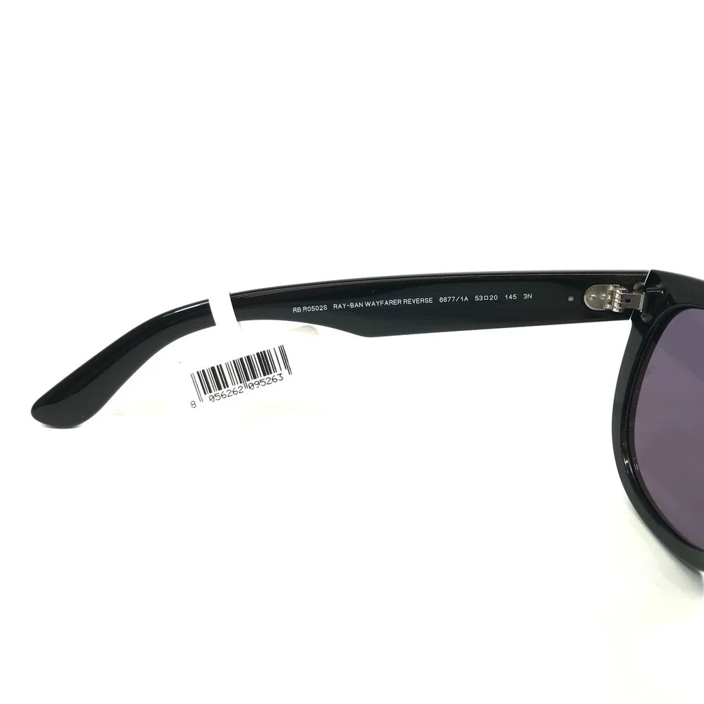 Ray-Ban Sunglasses RBR0502S WAYFARER REVERSE 6677/1A Black w Violet Lenses 53 mm